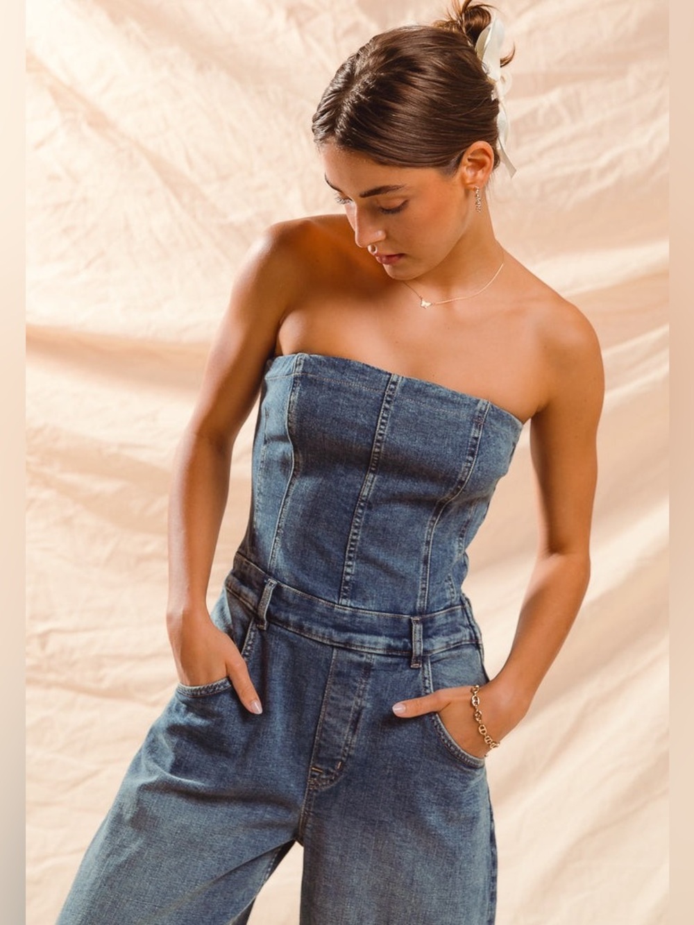 We the Free Je Suis Pret Barrel Corest Jumpsuit Boho Festival Size M - Picture 7 of 16